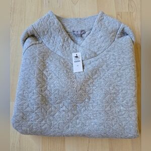 Talbots Star Quilted Pull Over Sweatshirt Size Medium NWT